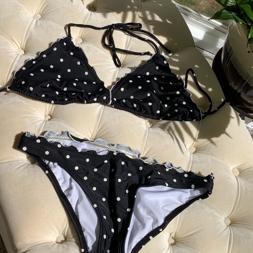 Black And White Polkadot Bikini